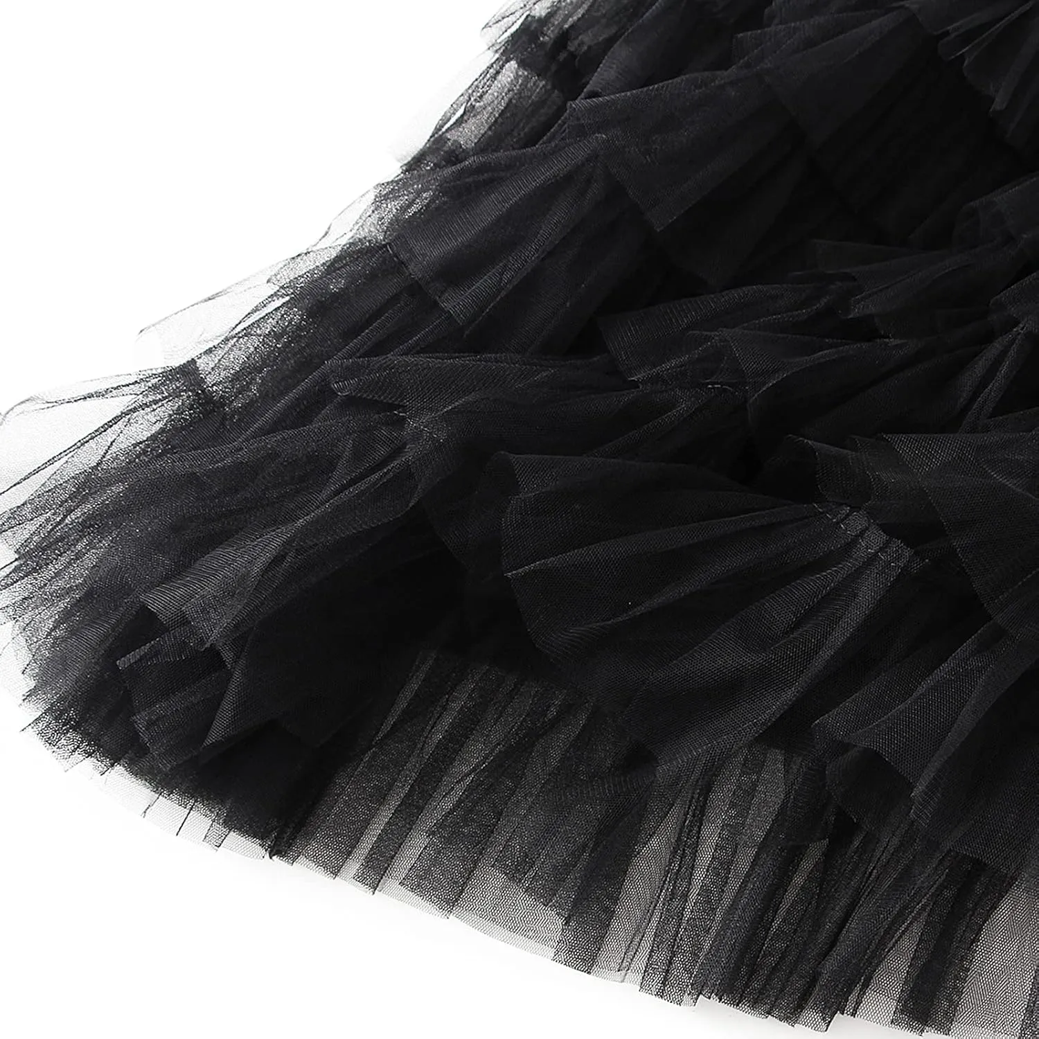 Women's Long Skirt Multilayer Mesh Pleated High Waist Elegant Solid Color Cake Skirt Tulle Tutu Maxi Skirt