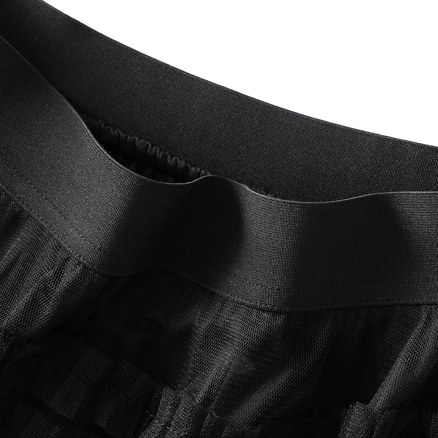 Women's Long Skirt Multilayer Mesh Pleated High Waist Elegant Solid Color Cake Skirt Tulle Tutu Maxi Skirt