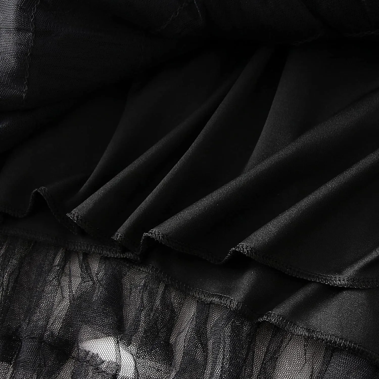 Women's Long Skirt Multilayer Mesh Pleated High Waist Elegant Solid Color Cake Skirt Tulle Tutu Maxi Skirt