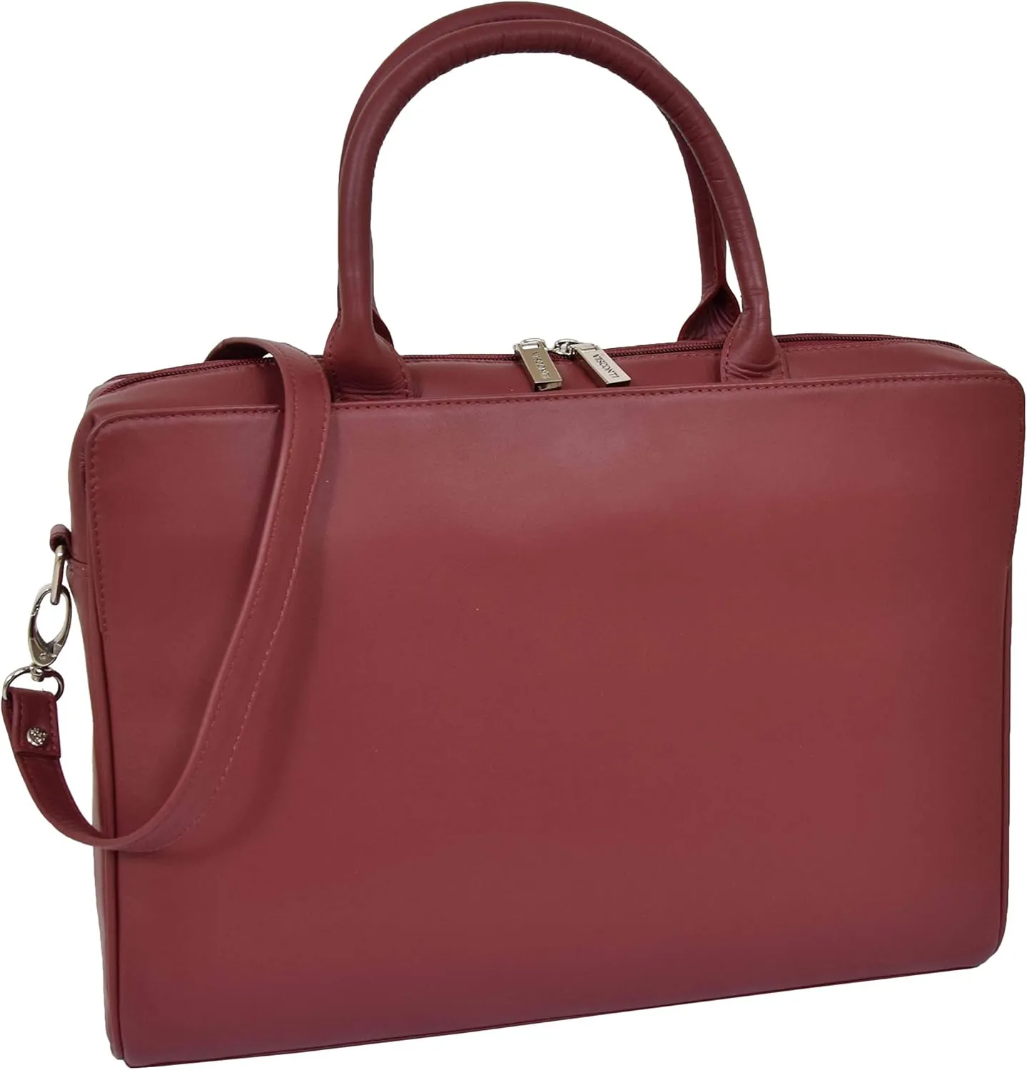 Womens Luxury Soft Leather Briefcase A4 Size Files Folders Office Executive Shoulder Bag A62 Red