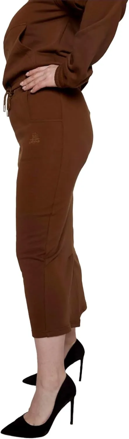Women's Midi Pencil Skirt with Elastic Waistband, Drawstring and Side Square Pockets