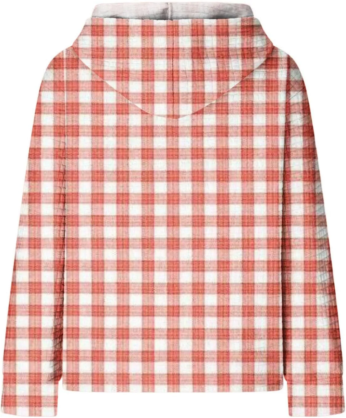 Womens Oversized Crewneck Sweatshirt Hooded Hoodie Long Sleeve Drawstring Waffle Pullover Trendy Shirts With Pocket