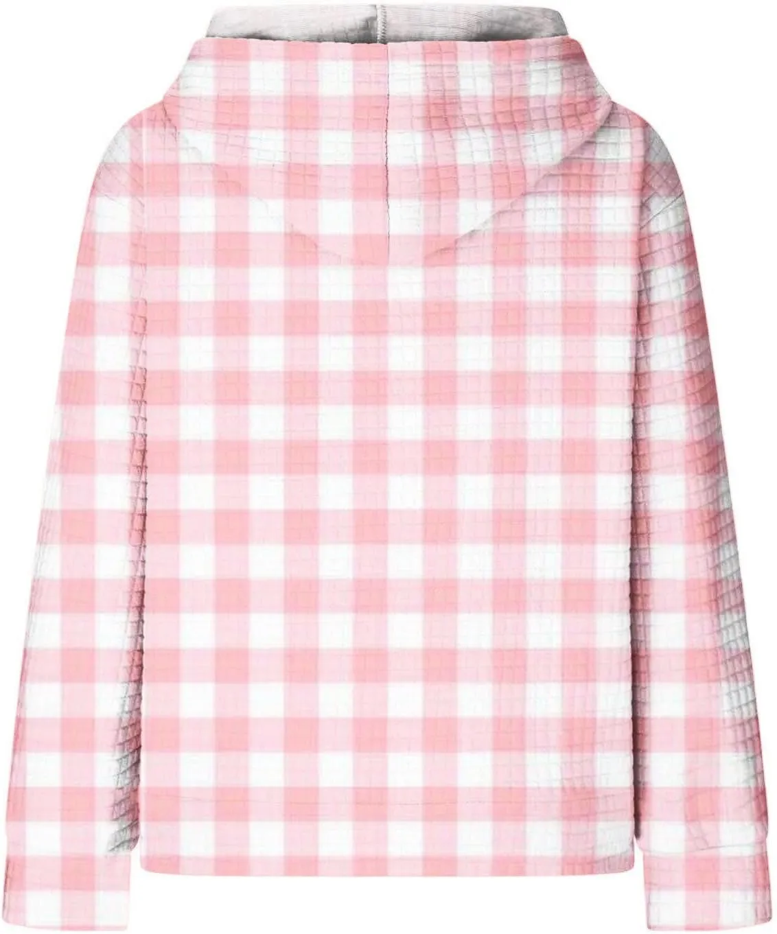 Womens Oversized Crewneck Sweatshirt Hooded Hoodie Long Sleeve Drawstring Waffle Pullover Trendy Shirts With Pocket