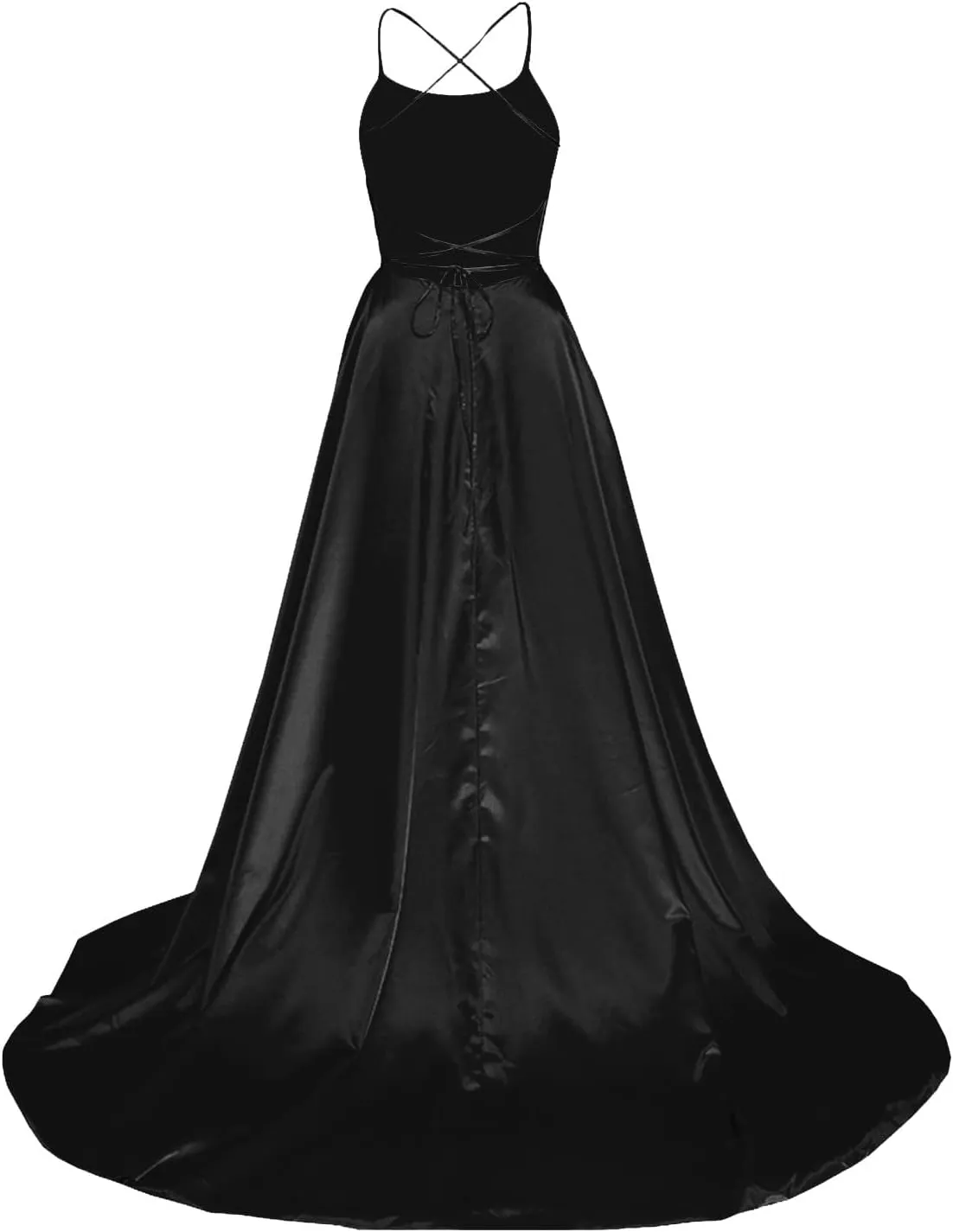 Women's Plus Size Chiffon Off Shoulder Formal Dress with Side Slit Spaghetti Straps Prom Dress Elegant Maxi Dress