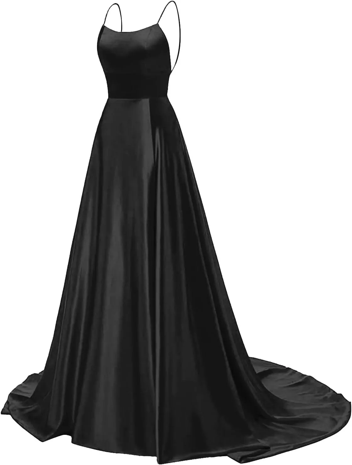 Women's Plus Size Chiffon Off Shoulder Formal Dress with Side Slit Spaghetti Straps Prom Dress Elegant Maxi Dress