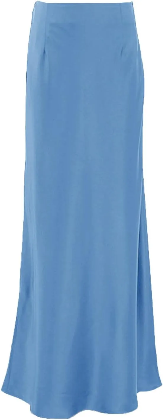 Womens Satin Skirts Casual Silk Midi Skirt High Waisted Long Skirts Flowy Mermaid Skirt 2024 Elegant Work Skirts