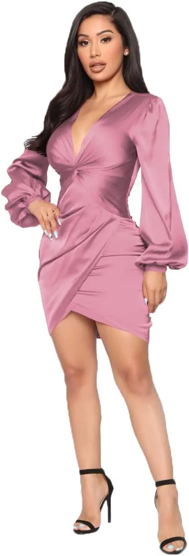 Womens Sexy Ruffle Elegant Bridesmaid Formal Evening Dress Elegant Curvy Wedding Guest Midi Dress