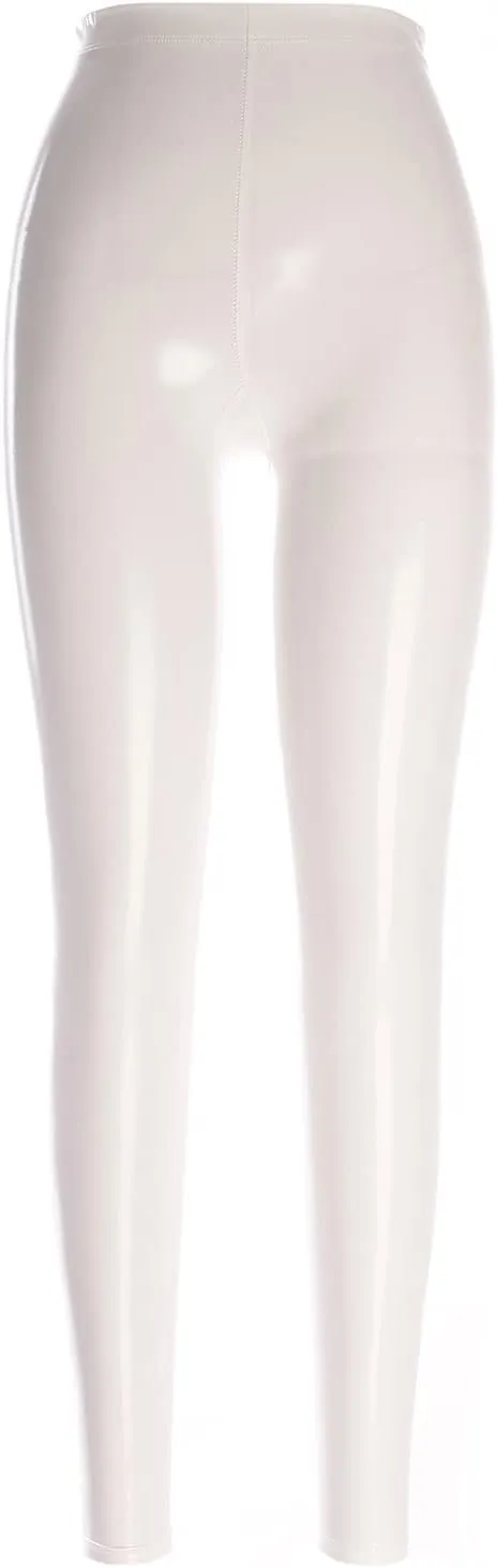 Women's Shiny Leather Metallic Color Tight Leggings
