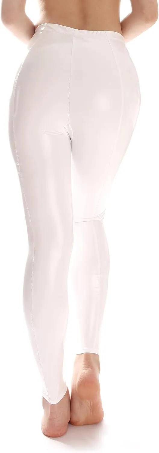Women's Shiny Leather Metallic Color Tight Leggings