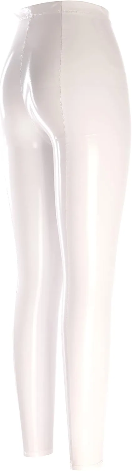 Women's Shiny Leather Metallic Color Tight Leggings