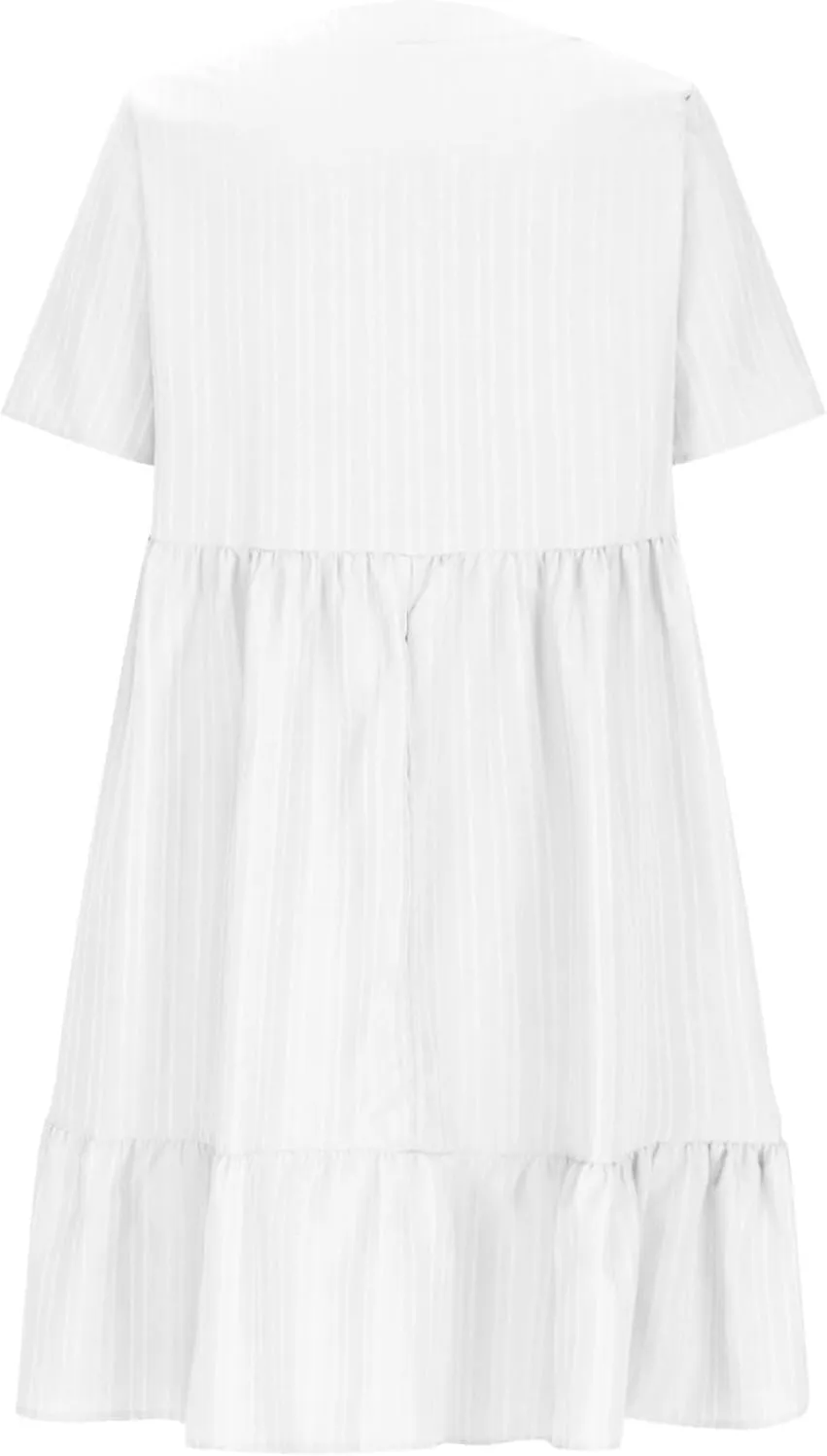 Women's Summer Dresses Casual Midi Swing Short Sleeve V Neck Tiered A Line Flowy Beach Dress Sundress 2025