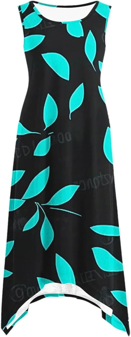 Womens Summer Dresses Casual Plus Size Sleeveless Crewneck Tank Sundress Loose fit Hawaiian Trendy Graphic Boho Midi Dresses