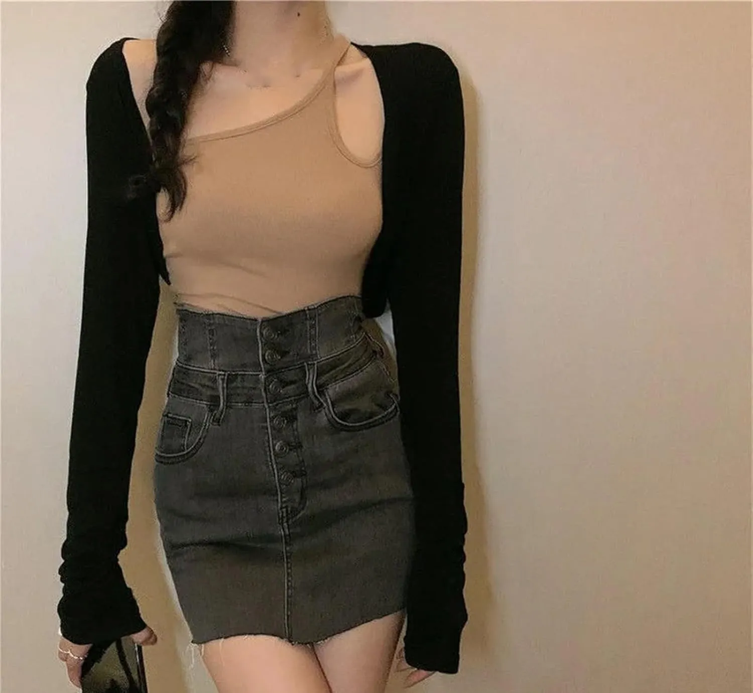 Women's Summer Sexy Wrap Denim Skirt High-Waisted Vintage Tight Bag Hip Mini Skirts