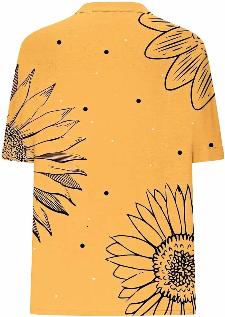 Women's Tops Summer Trendy 2025 Dressy Casual Bloues Loose Fit Half Sleeve V Neck Tshirts Shirts