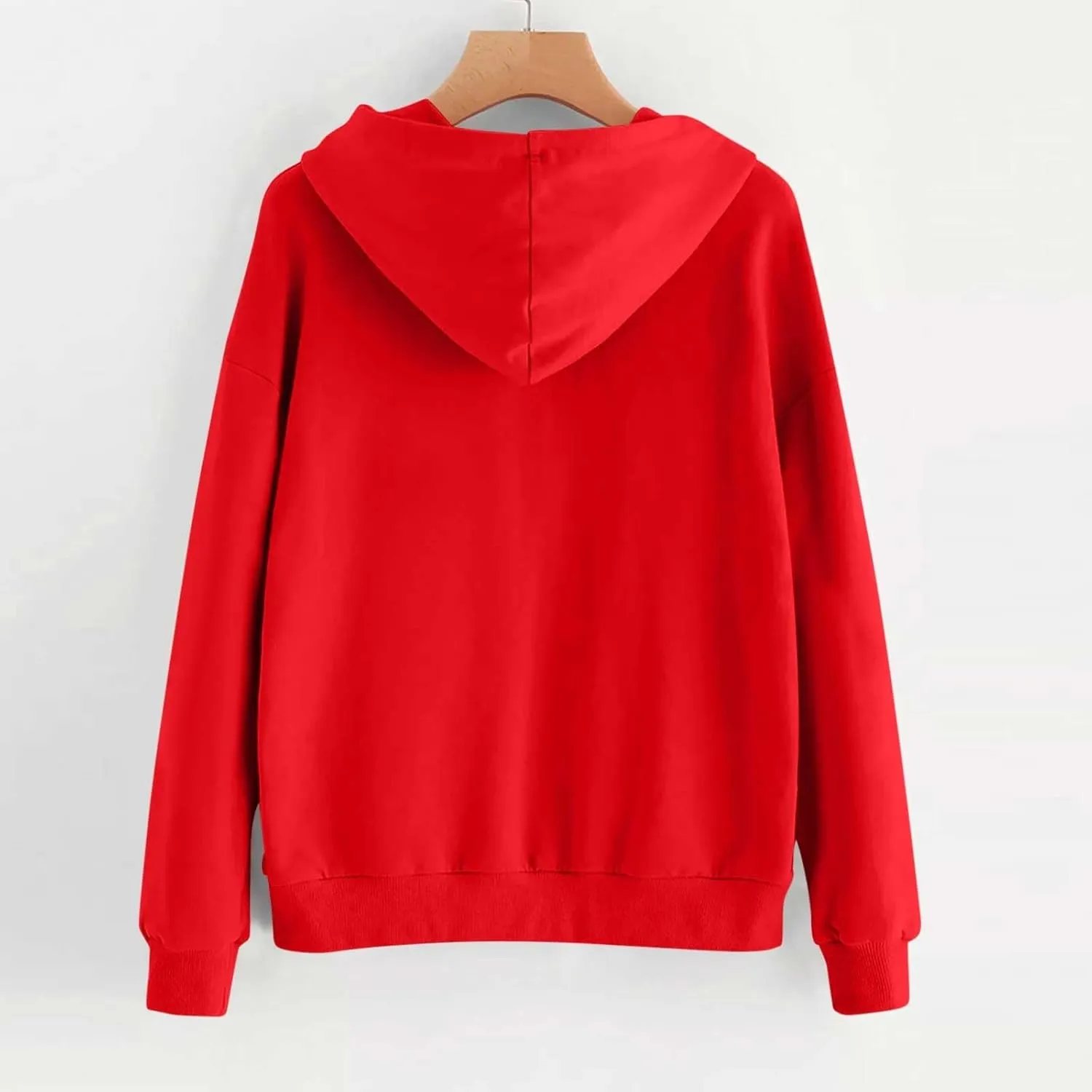 Womens Valentines Shirts Oversized Tops Trendy Heart Print Graphic Hoodies Plus Size Long Sleeve Hooded Sweatshirts