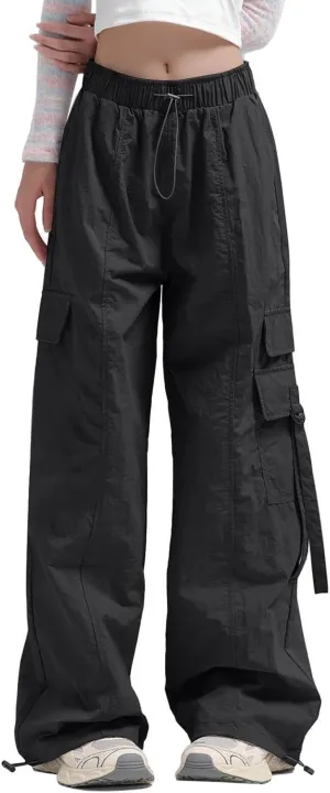 Womens Wide Leg Sweatpants Winter Silk Beach Leggings with Pockets Solid Color Elastic Waist