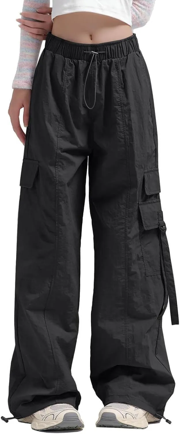 Womens Wide Leg Sweatpants Winter Silk Beach Leggings with Pockets Solid Color Elastic Waist
