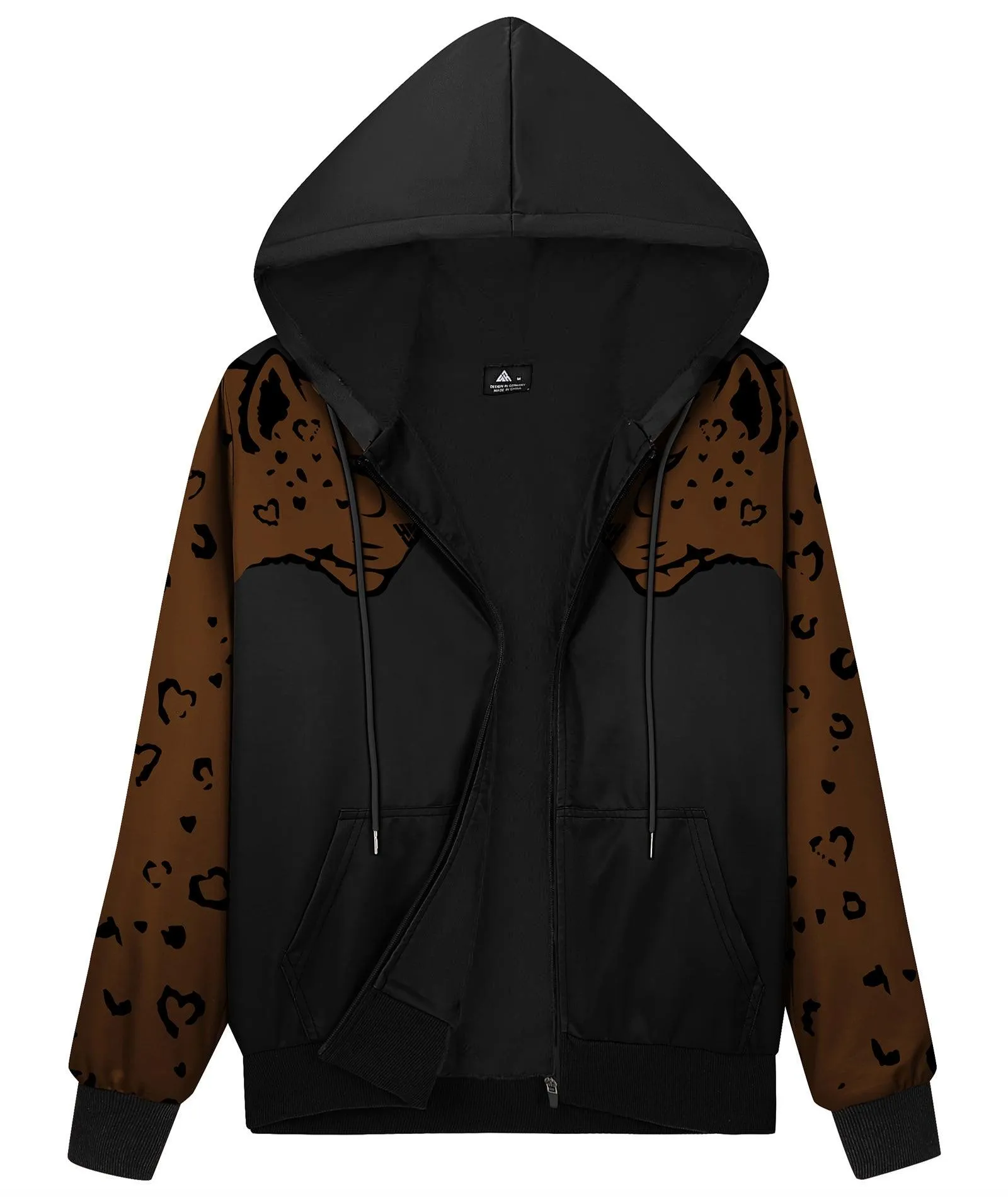 Women's Winter Leopard Printed Fleece Hoodie-ZPK006189