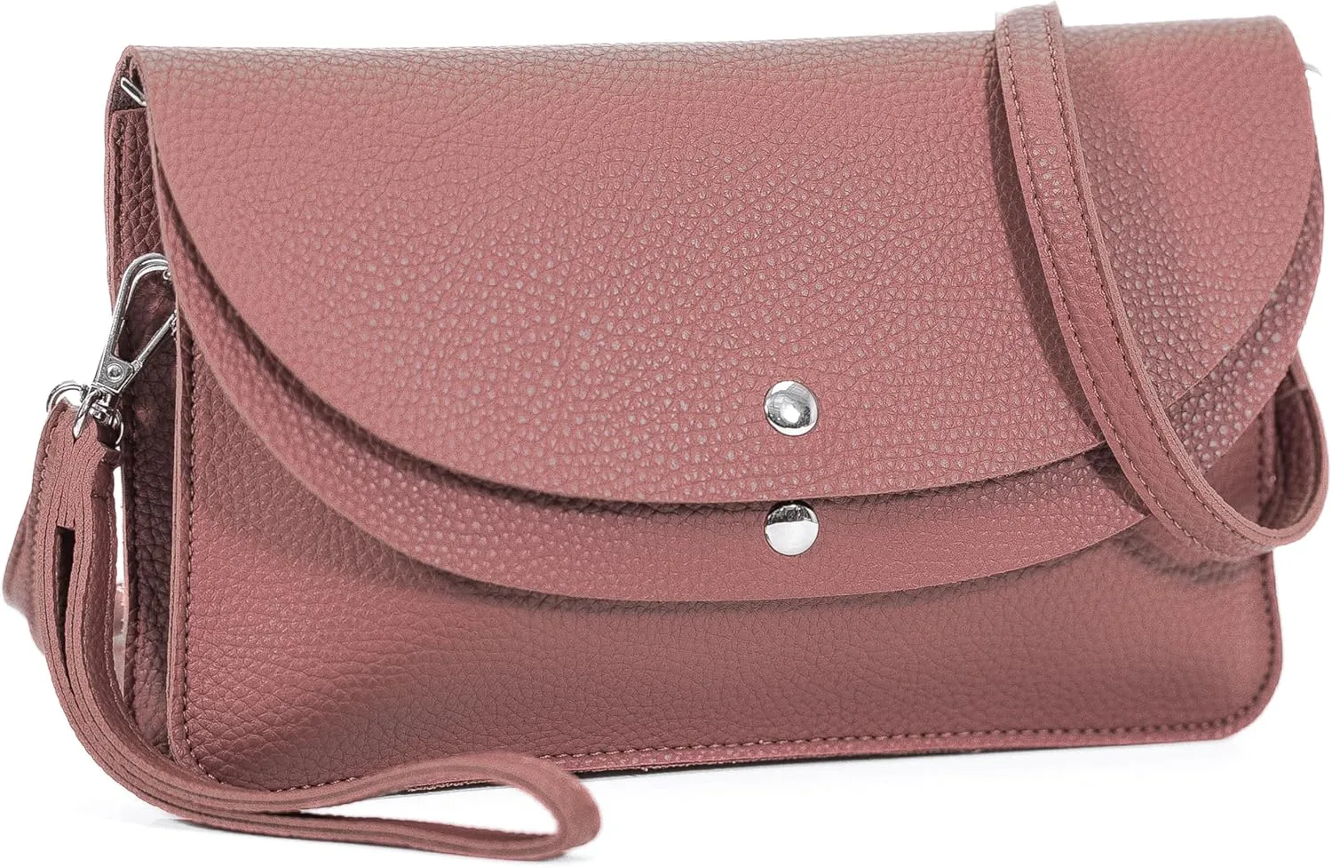 Women's Wristlet Clutch Bag - Evening Purse Wallet with Shoulder Strap - Faux Leather Party Handbag - Lilly