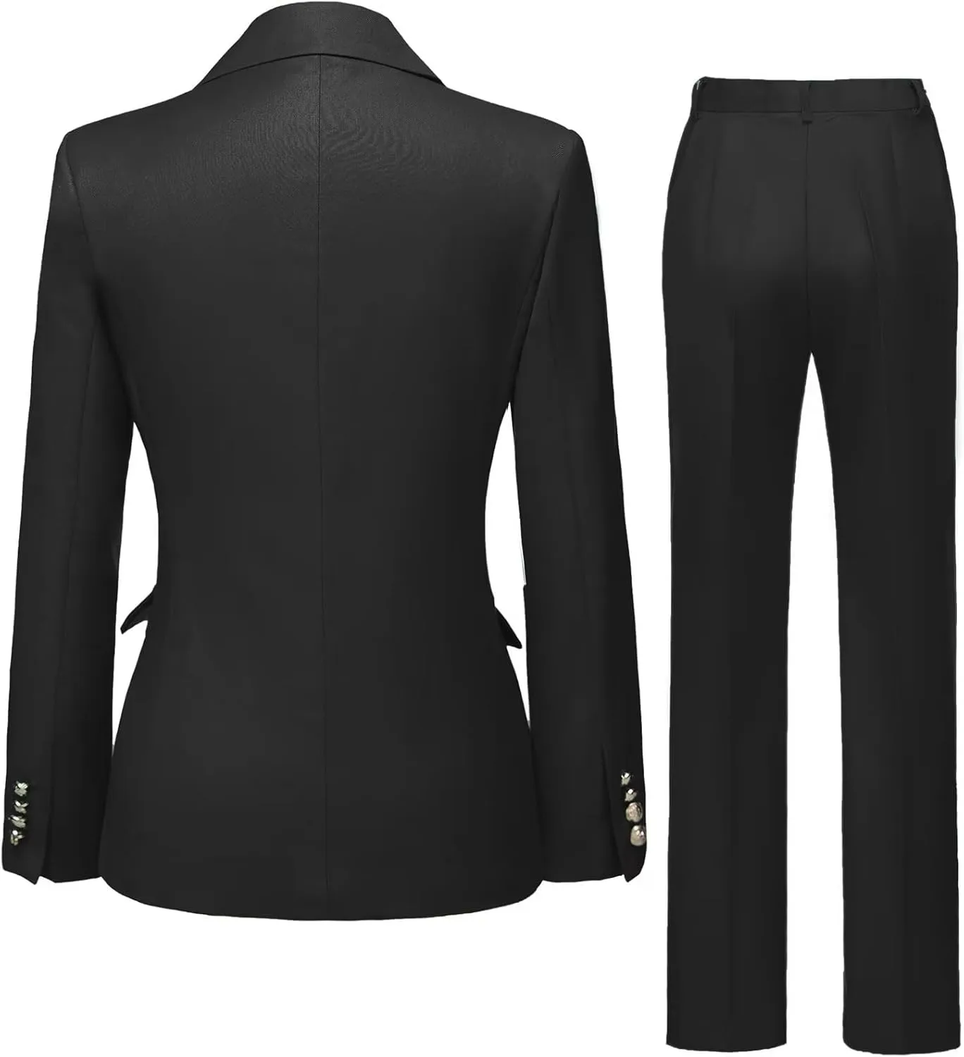 YUVUXE Women's Classic Fit Pink Solid Polyester Business Suit Set - Blazer & Pants - Working Women, Business Professionals