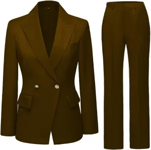 YUVUXE Women's Classic Fit Pink Solid Polyester Business Suit Set - Blazer & Pants - Working Women, Business Professionals