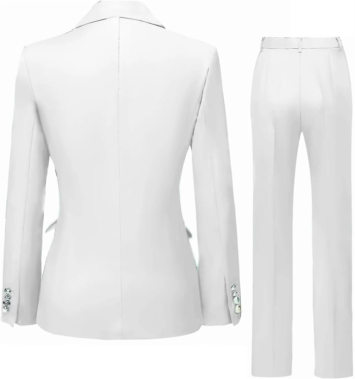 YUVUXE Women's Classic Fit Pink Solid Polyester Business Suit Set - Blazer & Pants - Working Women, Business Professionals