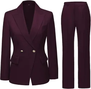 YUVUXE Women's Classic Fit Pink Solid Polyester Business Suit Set - Blazer & Pants - Working Women, Business Professionals