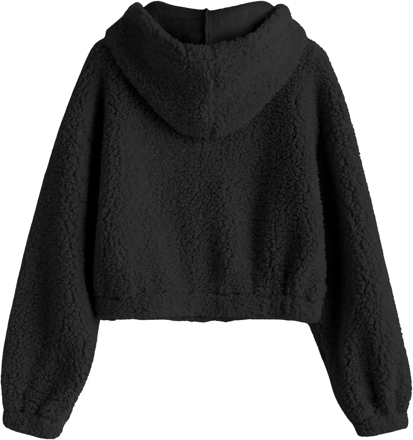 ZAFUL Women's Hooded Zip Up Faux Shearling Fluffy Teddy Jacket Coat
