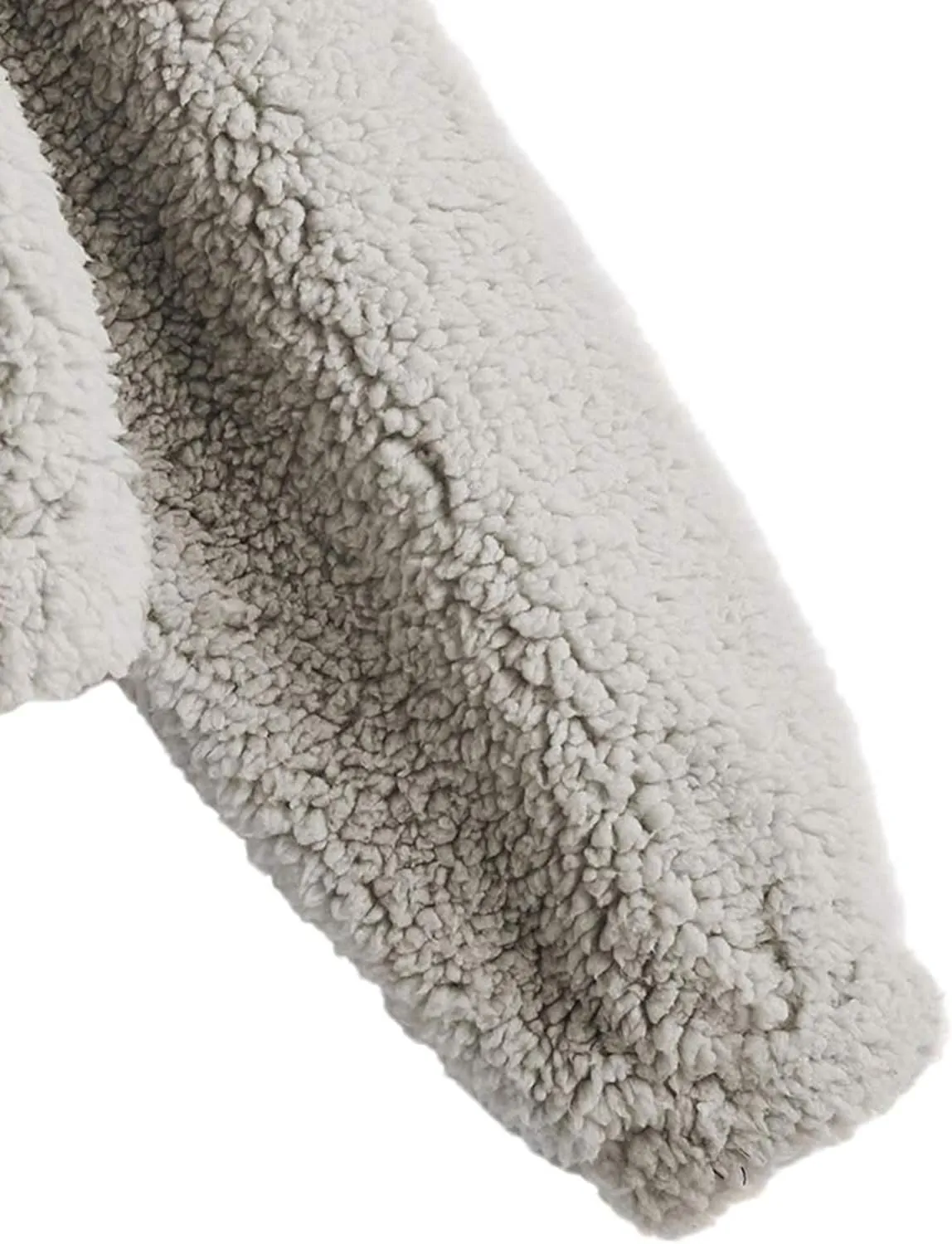 ZAFUL Women's Hooded Zip Up Faux Shearling Fluffy Teddy Jacket Coat