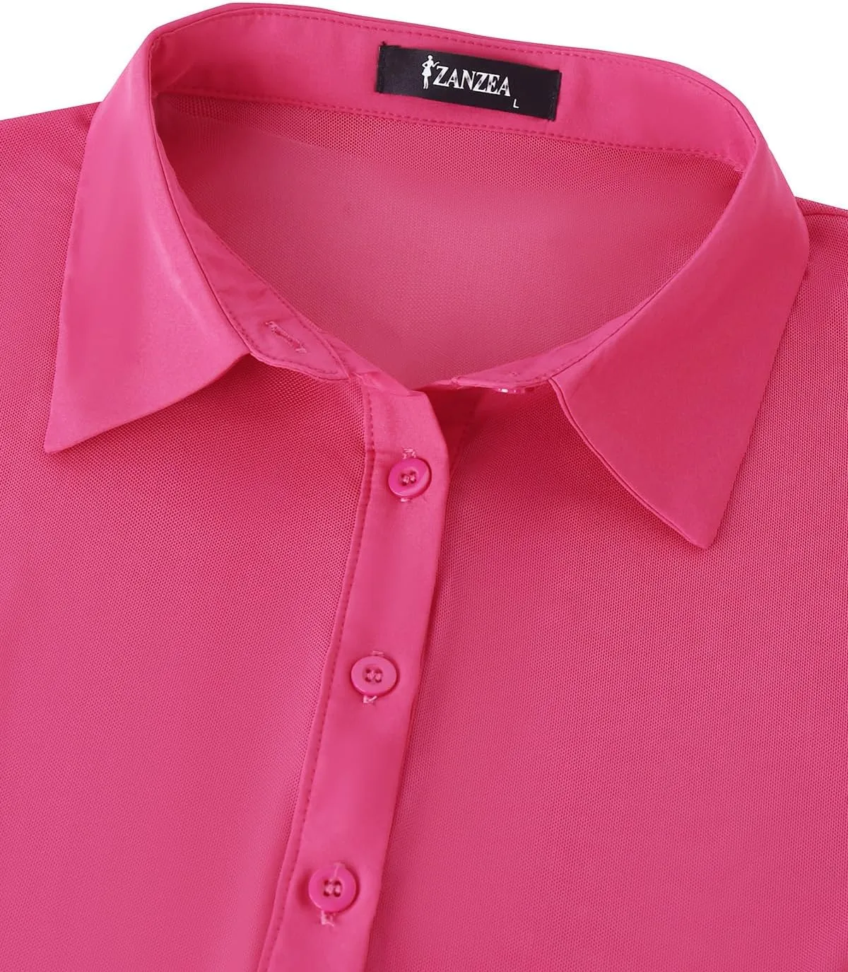 ZANZEA Women's Sexy Mesh Shirt Sheer Button Up Blouse See Through Long Sleeve Crop Top