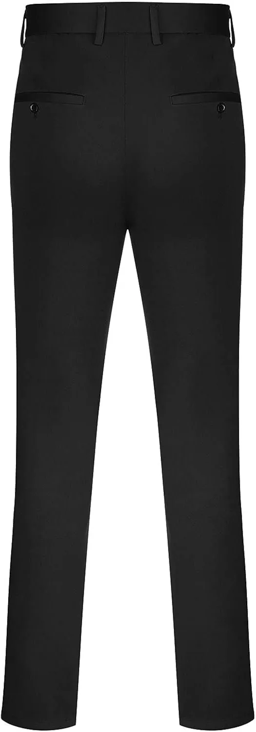 ZYXTIM Mens Business Casual Pants Slim Fit Stretch Wrinkle-Resistant Workday Flat Front Chino Pant Classic-Fit Dress Pants